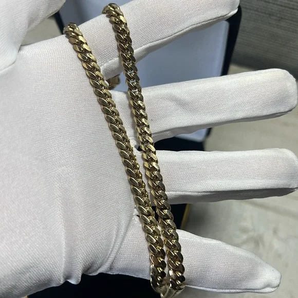 10k Real Yellow Gold Solid Miami Cuban Link 6mm Chain Necklace - Picture 12 of 12